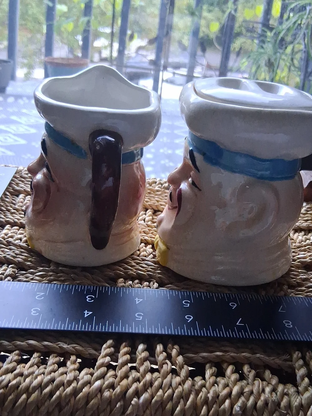 Mid-century Vintage Arnart Japan Ceramic Chef Creamer & Sugar Bowl Set.